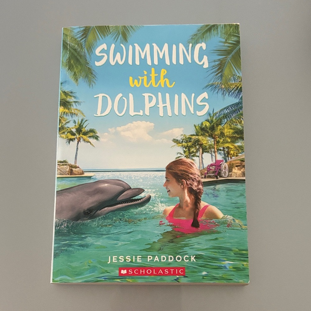 Scholastic 'Swimming with Dolphins' Kids Book - Blue and Green Cover